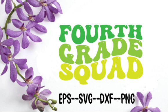Fourth Grade Squad Wavy Retro SVG: Graphics for Crafts