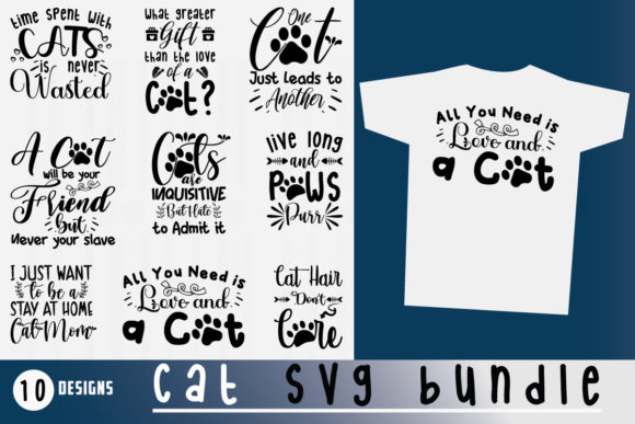 Funny Cat SVG Bundle: Graphics for Crafts & Local Brands