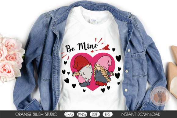 Gnomie Be Mine Valentine SVG Cute Quote: Graphics & Crafts