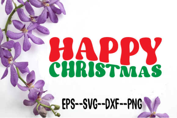 HAPPY CHRISTMAS Retro Wavy Svg: Graphics & Crafts Asset Review