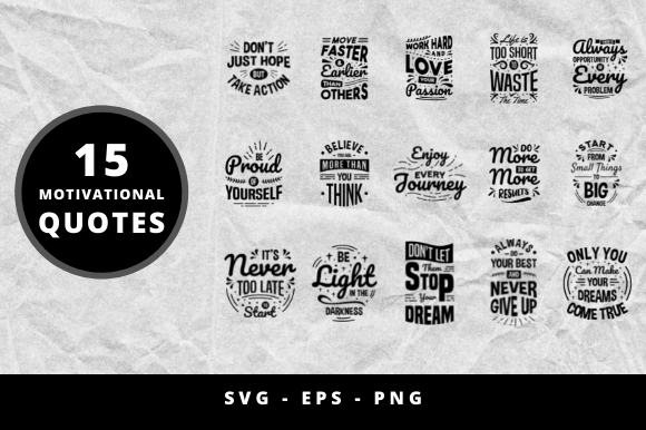 Motivational Quotes Bundle Graphic: Crafts & Graphics
