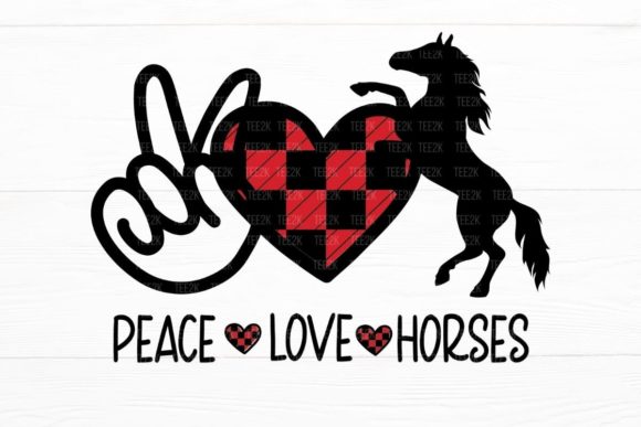 Peace Love Horses Quote Saying: Graphics for Crafts & Content