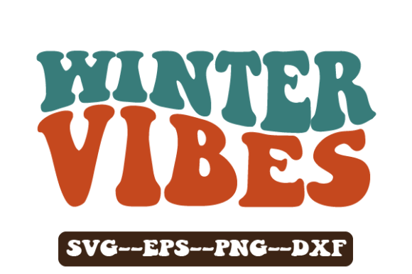 Winter Vibes Retro Wavy SVG Graphics for Crafts